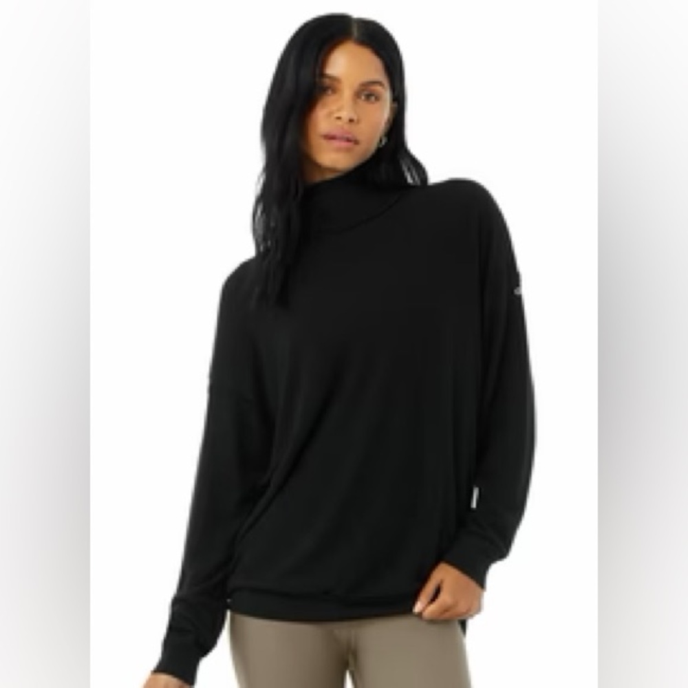 ALO Yoga Black Cowl Neck Sweater